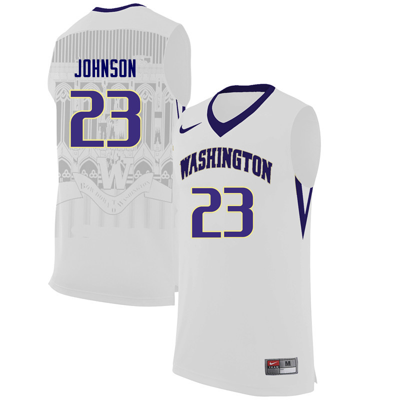 Men Washington Huskies #23 Carlos Johnson College Basketball Jerseys Sale-White